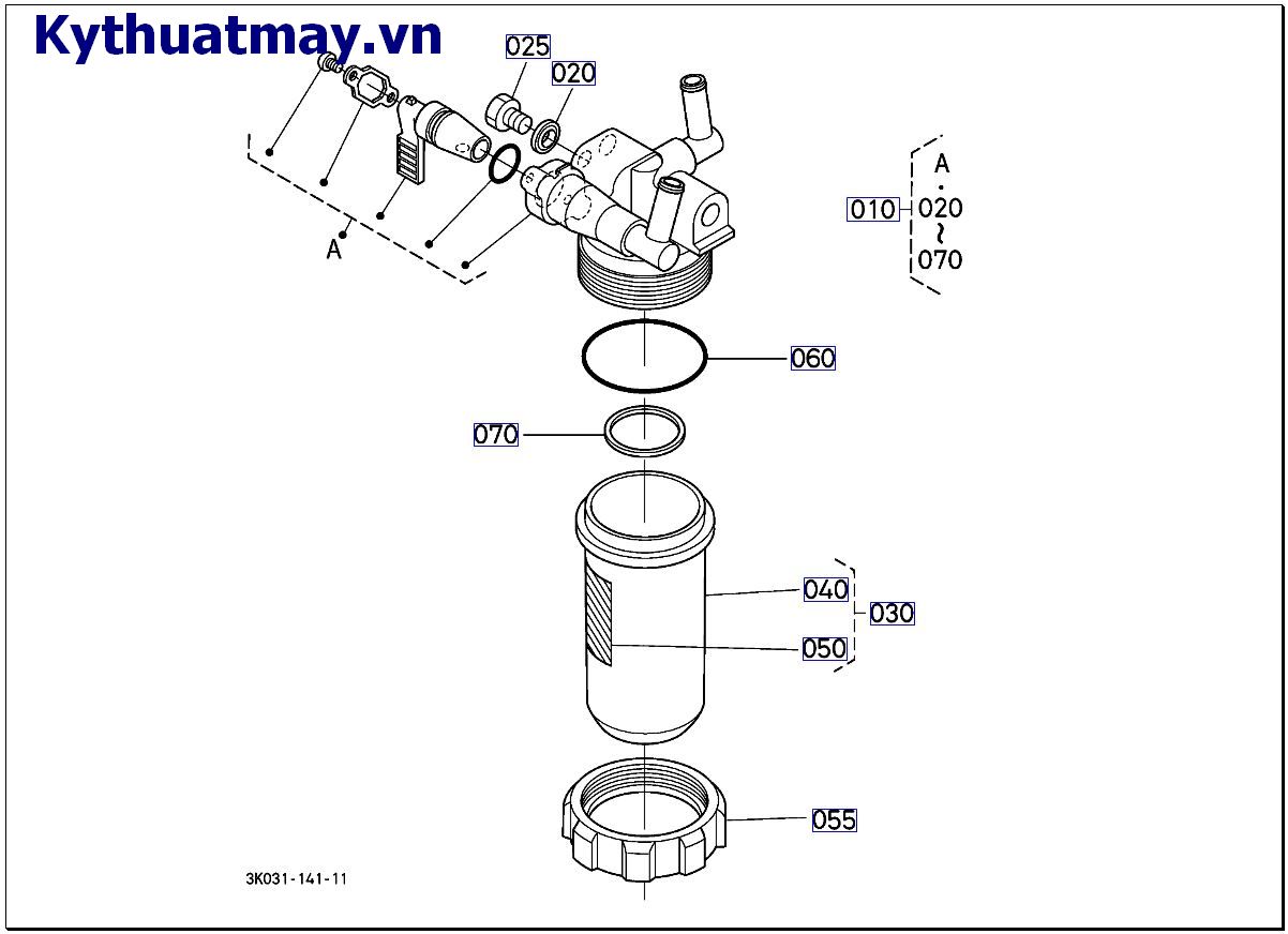 Bên trong bộ phận tách nước